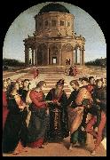 RAFFAELLO Sanzio Spozalizio (The Engagement of Virgin Mary) af oil painting on canvas